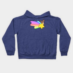 Rainbow Shooting Star Kangaroo Kids Hoodie